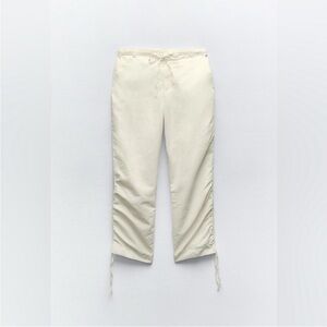 ZARA RUCHED HEM PANTS